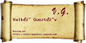 Valkó Gusztáv névjegykártya