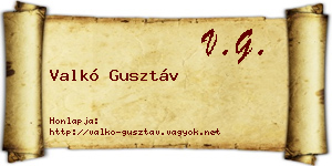 Valkó Gusztáv névjegykártya
